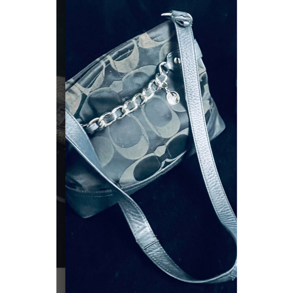 Coach Signature Optic Logo Chain Duffle Shoulder Bag Purse 19730 - Picture 2 of 16